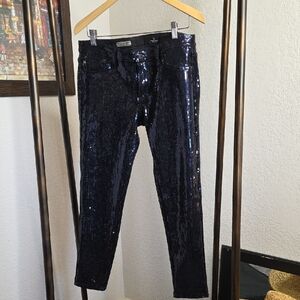 Sparkling Midnight Sequin Skinny Jeans